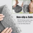 thumbnail image 3 of 2 PCS Shower Foot & Back Scrubber Mat Hands Free Foot Massager Mat with Non-Slip Suction Cups, Wall Mounted Silicone Bathroom Wash Foot Pad Exfoliating Dead Skin Foot Brush (Grey & Green), 3 of 14