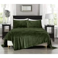 thumbnail image 2 of Chezmoi Collection Extra Soft Fleece Sheet Set King, 4-Piece Microplush Non-Pilling Velvety Bed Sheet, Deep Pocket - Lightweight All Season Warmth, King, Olive Green, 2 of 9