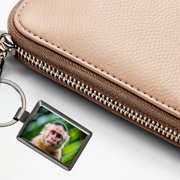 Capuchin Monkey Metal Rectangle Keychain