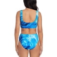 thumbnail image 3 of Rocae Blue Shell for Bikini Set for Women Two Piece Sexy High Swimsuits Split Crossover Bikini Large, 3 of 9