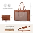 thumbnail image 2 of Bolsa para portátil LOVEVOOK para mujer de 15.6 pulgadas, piel sintética impermeable, 2 of 7