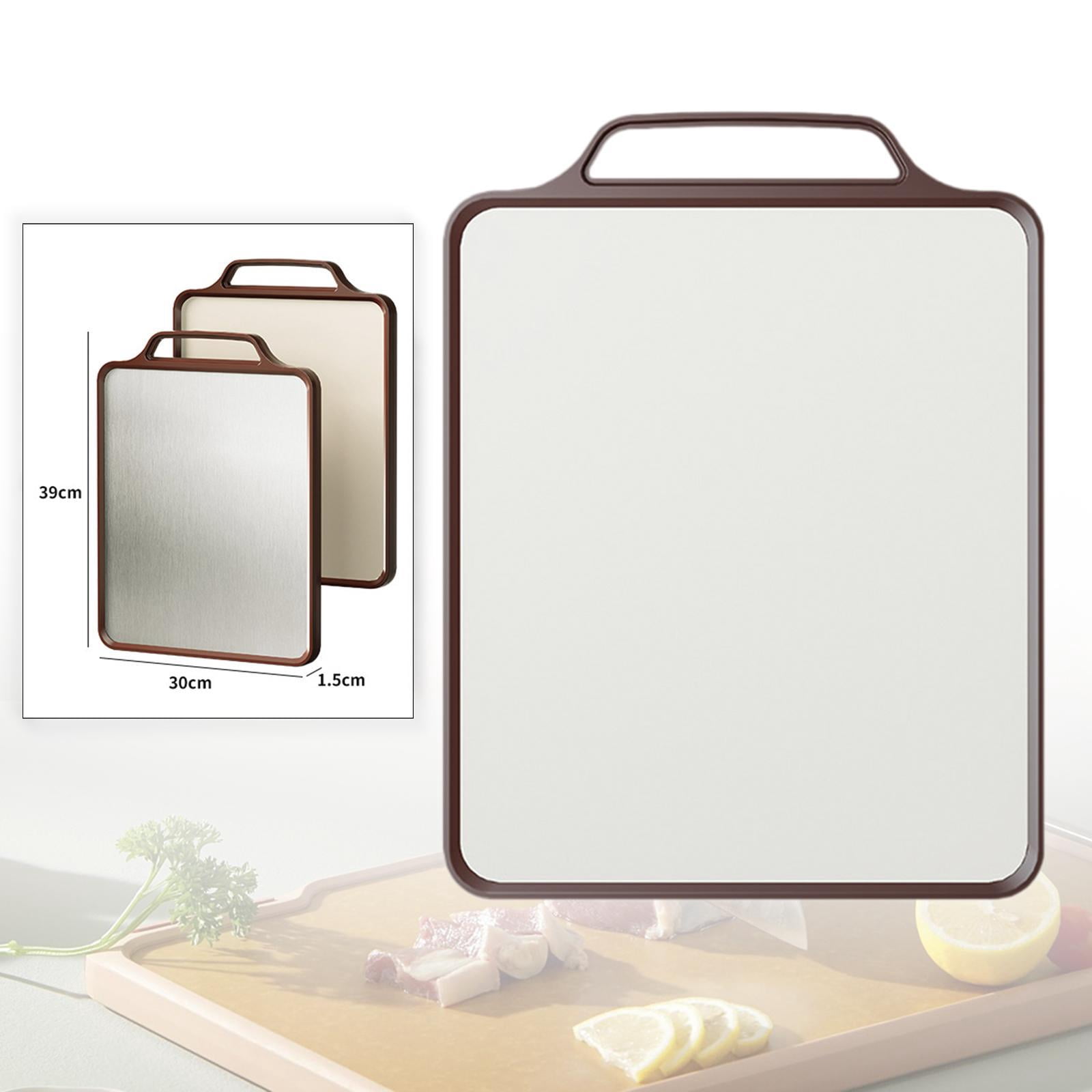 Dualoai Cutting Board Kitchen Utensil Household Chopping Board for Bread Cheese Meat Stainless Steel