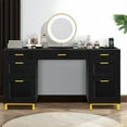 thumbnail image 7 of DreamCurship Computer Desk with Drawers, 57" Executive Desk with File Drawers, Home Office Desk with Storage, Black, 7 of 7