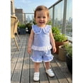 thumbnail image 6 of BemeyourBBs Toddler Baby Girl Summer Clothes Cute Infant Baby Girls Plaid Gingham 2 Piece Outfits Sleeveless Doll Collar Vest Tank Tops Ruffled Shorts Set Toddler Girls Summer Outfit, 6 of 9