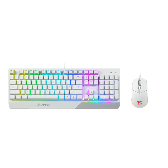 MSI Vigor GK30 Gaming RGB Keyboard/Mouse Combo - White with Vigor GK30 Keyboard and Clutch GM11 Mouse