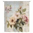 thumbnail image 2 of Vintage Pink Floral Sheer Curtains 72 Inches Long, Spring Botanical Oil Painting Light Filering Curtains, Breathable Simi Curtain Privacy Drapes for Living Room Bedroom Lightweight Window Treatment, 2 of 9