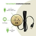 thumbnail image 3 of TOPGREENER GaN Desk Grommet with 60W PD For Macbook, Desktop Power Grommet with 1 Fast Charging USB-C Port, 2 USB-A Ports and 12A Duplex Receptacles, TTRP48APD60-GD, Gold, 3 of 5