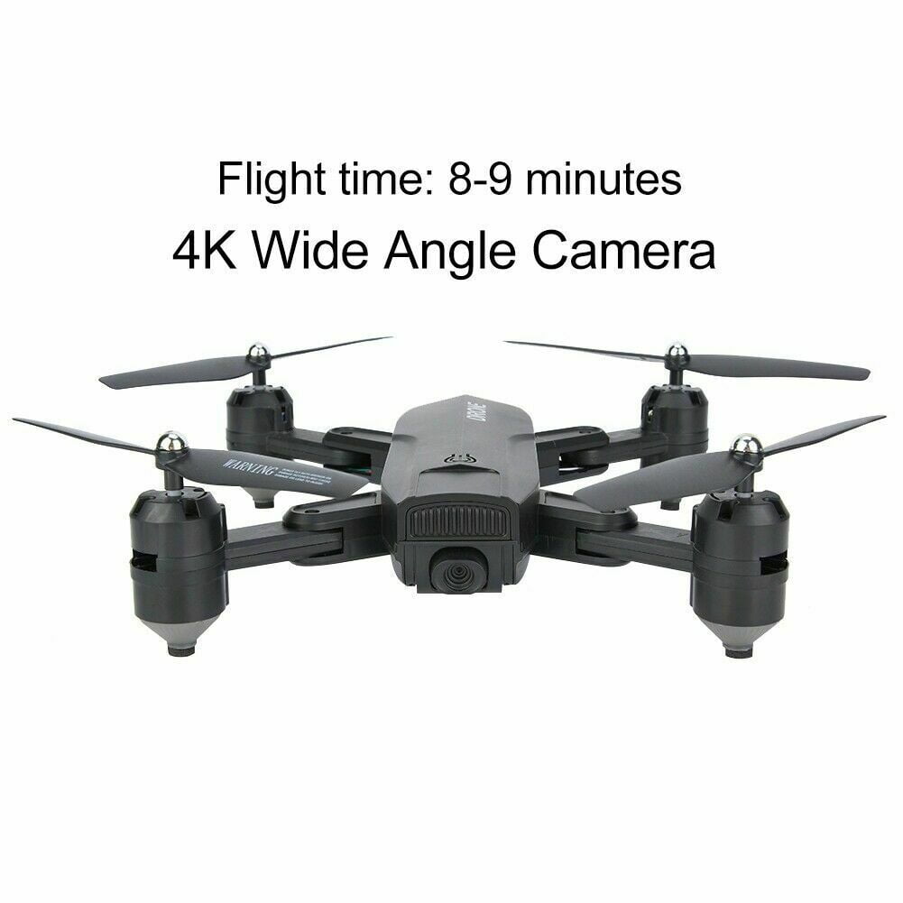 Force One ZD6 4K Wide Angle Camera Wifi FPV GPS Foldable RC Quadcopter Carry Case, Black with 1 Battery