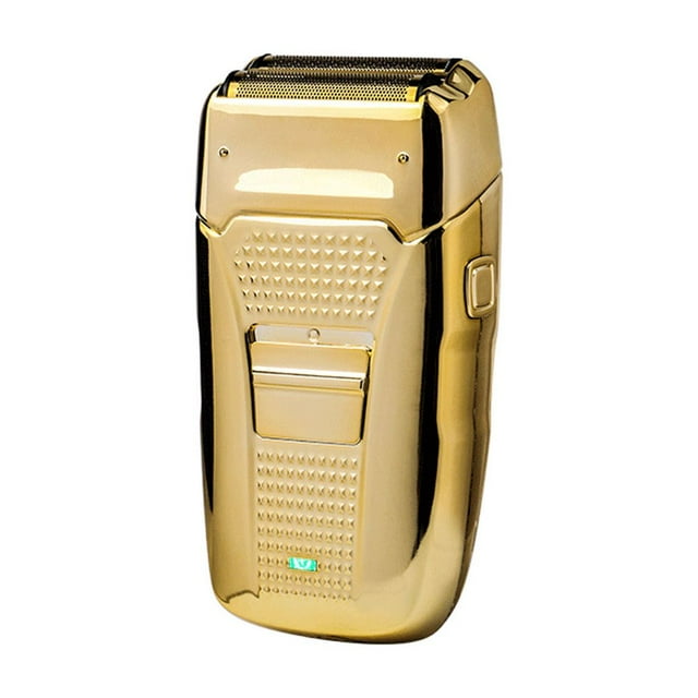 LEEYNEER Mini Rasoir à Grille pour Hommes Barbier Double Tondeuse Électrique à Grille Rasoir Électrique Professionnel Rasoir de Près Sans Fil Rechargeable avec USB Or