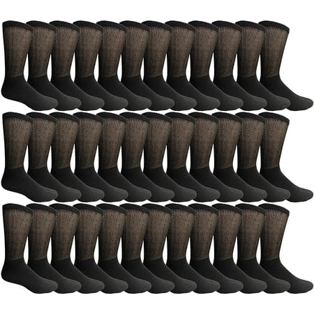 

Wholesale Bulk Cotton Diabetic Crew Socks Loose Fit Top Non-Binding Medical Socks Women (9-11)