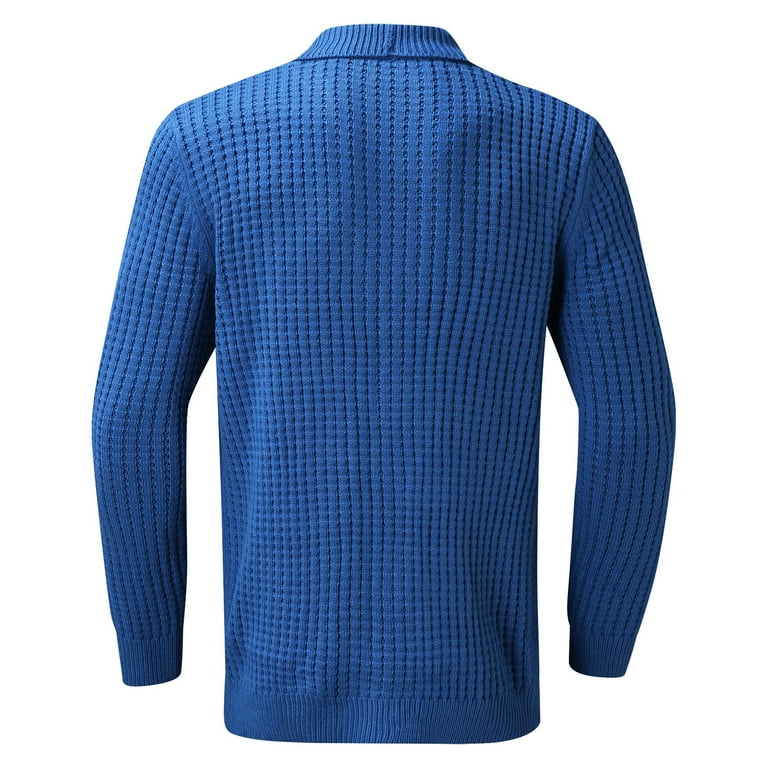 Royal blue cardigan mens sale