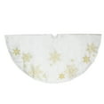 thumbnail image 3 of Northlight 48" White with Gold Embroidered Snowflakes Christmas Tree Skirt, 3 of 5