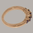 thumbnail image 3 of LBG British Made 18k Rose Gold Genuine Natural Amethyst Womens band Ring - 33 size options - Size 5.5, 3 of 5
