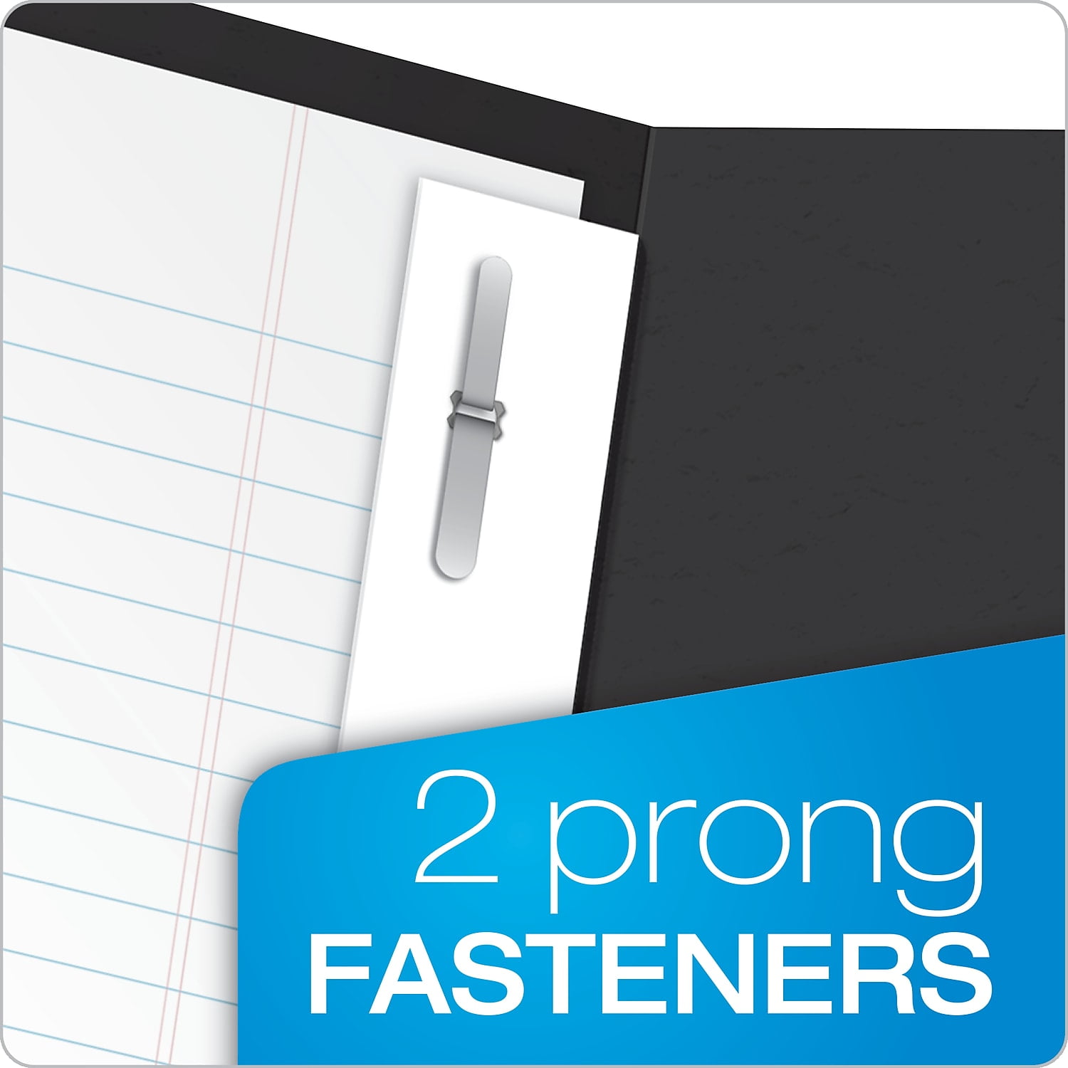 Oxford 57706 Paper Twin-Pocket Portfolio, Tang Clips, Letter, 1/2" Capacity, Black, 25/Box
