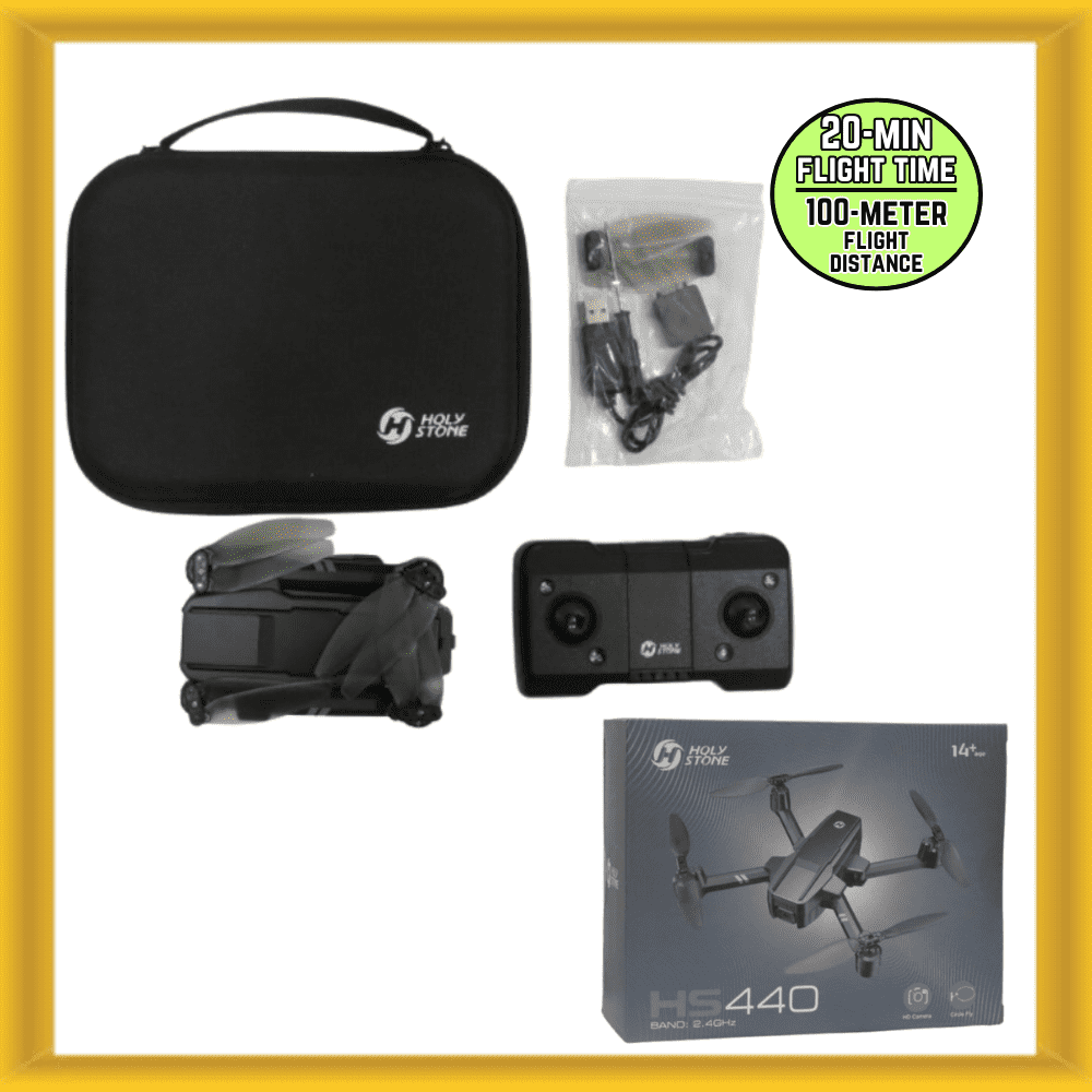 Foldable FPV Drone 1080P WiFi Camera, Long Battery, Auto Hover + Carrying Case