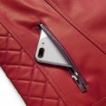 thumbnail image 5 of IROINNID Women's Faux Leather Jacket Savings Long Sleeve Notch Lapel Slim Fitted Biker Moto Jacket,Red, 5 of 7