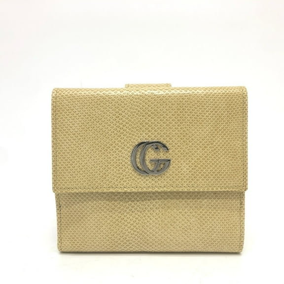 Pre-Owned GUCCI GG Marmont logo double hook bi-fold wallet compact leather women's... (Good)