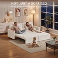 thumbnail image 4 of AIHO 78.7" Convertible Sofa Bed, Multi-Functional Adjustable Sleeper Sofa with Reclining Backrest & Removable Armrest, Space Saving Folding Couch Bed for Small Apartment Living Room,Beige, 4 of 13