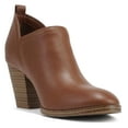 thumbnail image 4 of Soda Women Ankle Boots Slip-on Booties V Cut Sides Almond Toe Medium Stack Heel GAMEY-S Brown Tan PU 6, 4 of 5