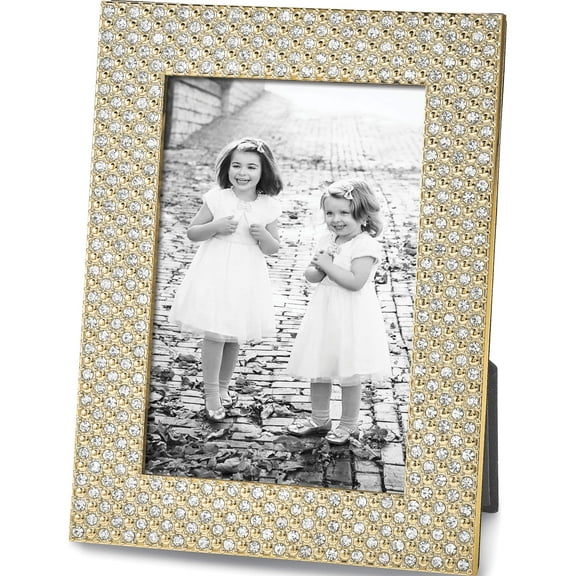 Fashion Brass-Plated Crystal Embellished 4X6 Photo Frame (5.5 X 0.75) Made In China jcg114