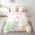 thumbnail image 2 of jejeloiu Rustic Plant Leaves 7-Piece Twin Bedding Sets,Tropical Monstera Leaf Bedding Comforter Set,Pink Cute Floral Sheet Sets For Kids,Luxury Bedroom Decor Reversible, 2 of 8