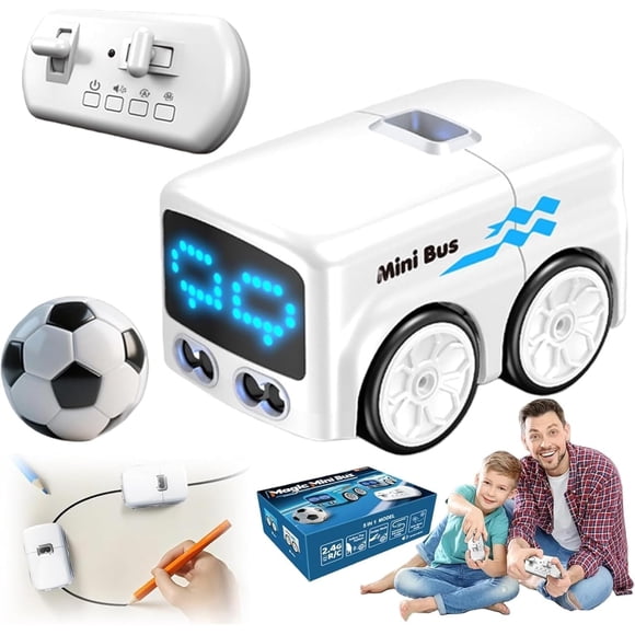 Mini Bus Magic, Gesture Sensing Remote Control Car, Follows The Line, Gestures Follow Small Vehicle Automatic Avoidance Patrol Line Driving, for Boys, Girls (#A)