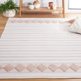 thumbnail image 2 of SAFAVIEH Montauk Foliage Striped Cotton Area Rug, Pink/Ivory, 8' x 10', 2 of 9