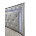 thumbnail image 7 of Beautiful 3pc King Size LED Upholstered HB Bed Chest Nightstand Wood Bedroom Furniture Set, 7 of 7