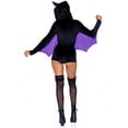 thumbnail image 2 of Leg Avenue Women's Ultra Soft Velvet Bat Romper With Wing Sleeves, 2 of 5