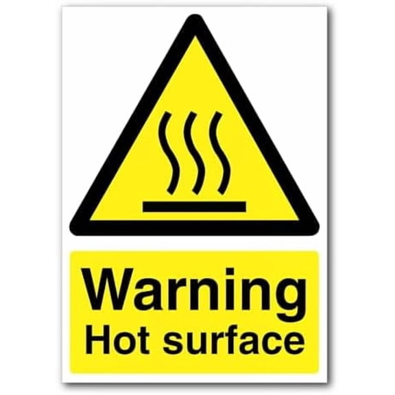 Warning Hot Surface Sign Temperature & Radiation Hazard Identification Metal Tin Sign 8 x 12 inch for Industrial & Commercial Series