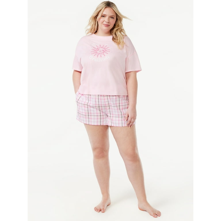 Joyspun Women s Woven Print Boxer Sleep Shorts Sizes S to 3X Walmart