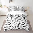 thumbnail image 2 of Manfei Geometric Circular Dot 7-Piece Bedding Comforter Set,Modern Geometric Art King Bedding Sets,Gray Black White Bed Sheets For Kids,Luxury Bedroom Decor Reversible, 2 of 8