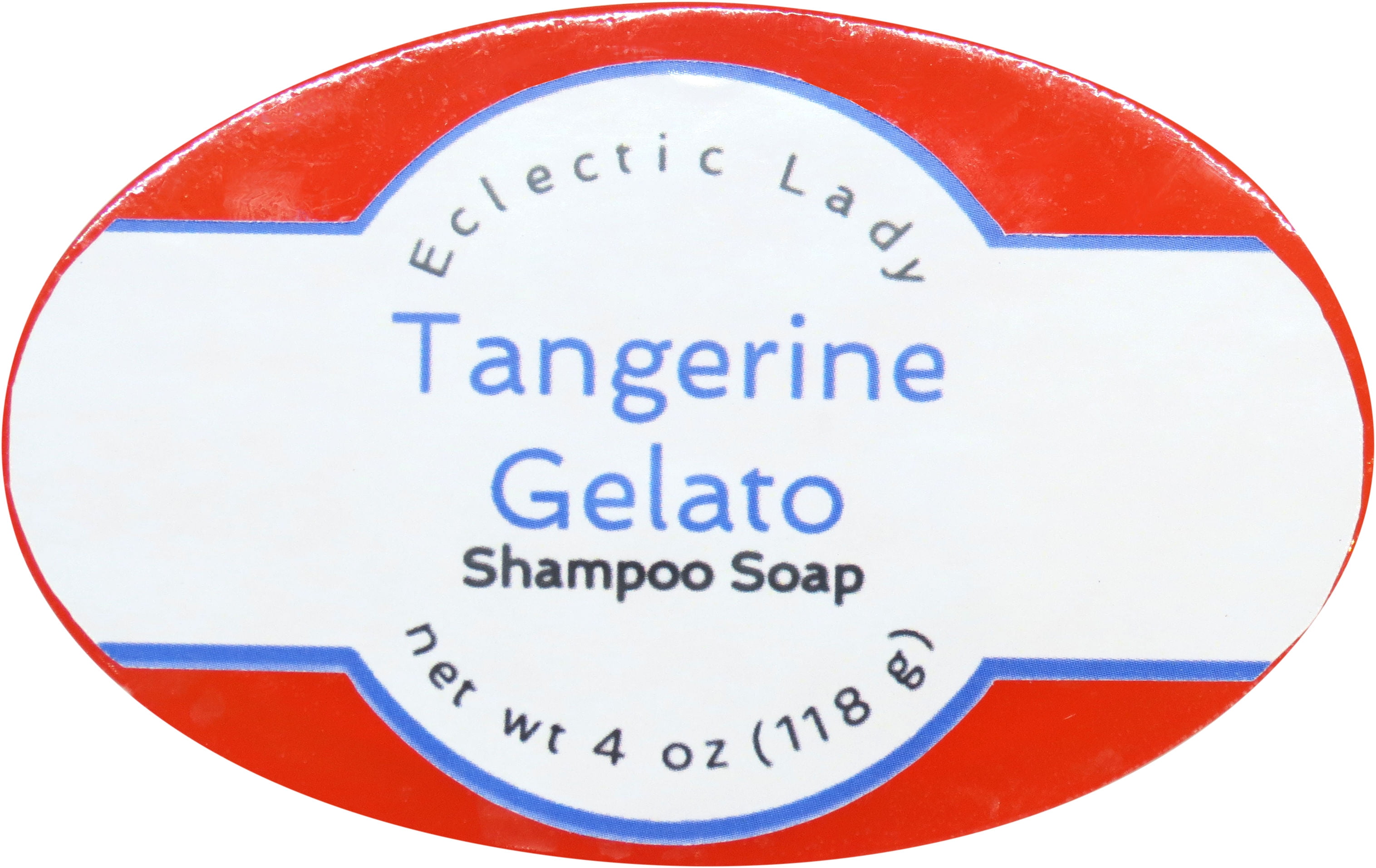 Tangerine Gelato Shampoo Soap Bar By Eclectic Lady with Pure Argan Oil, Silk Protein, Honey Protein and Extracts of Calendula Flower, Aloe, Carrageenan, Sunflower - 4 oz Bar