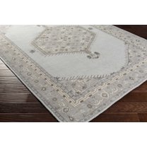 Hauteloom Northstowe Wool Living Room, Bedroom Area Rug - Traditional - Pale Blue, Denim, Black - 5'6" x 8'6"