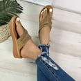 thumbnail image 6 of WIZUTIZ Shower Shoes Women Walking Comfortable Womens Summer Sandals Rhinestone Sparkly Slippers Wedge Sandals Platform Heels Slide Sandals BOHO Knitted Beach Sandals Outdoor Non-Slip Slide Sandals, 6 of 6