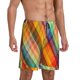 thumbnail image 2 of Fotbe Abstract Watercolors Tartan Pantalones Cortos de Pijama para Hombre, Ropa de Dormir, Pantalones de Pijama Cortos para Hombre-Large, 2 of 6