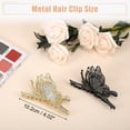 thumbnail image 3 of Unique Bargains 2 pinzas para el pelo de metal con forma de mariposa, pinzas para el pelo para mujer, pinzas antideslizantes, accesorios para el cabello, tono dorado y negro, 3 of 7