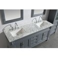 thumbnail image 6 of Design Element Hudson 72" Double Sink Bathroom Vanity Set in Gray with Carrara Marble Top and 65" Linen Tower, 6 of 12