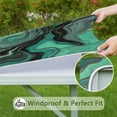 thumbnail image 6 of Green Gray Yellow Marble Pattern Square Fitted Tablecloth with Elastic Edge,Square Table Cover,Washable Elastic Table Cover for Home Kitchen Party Decor 36"x36", 6 of 6