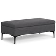 thumbnail image 6 of Simpli Home Rebecca 48 inch Wide Mid Century Modern Rectangle Large Coffee Table&nbsp;Storage Ottoman with Lift up Lid in Slate Grey Polyester , Assembled, 6 of 13