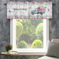 thumbnail image 4 of Spring Farmhouse Short Window Curtain Valances, Truck Botanical Floral Leaf Butterfly Wooden Grain Rod Pocket Kitchen Valances for Living Room Bedroom Bathroom Cafe 42" x 12", 4 of 8