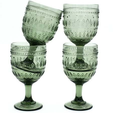 Turquoise Wine - Euro Ceramica Inc. Euro Ceramica Fez 12-ounce Wine Goblets (Set of 4)