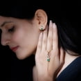 thumbnail image 4 of Rosec Jewels Lab Grown Emerald Pendant and Earrings Set - AAAA Grade - Emerald Diamond Bridal Jewelry Set - with Jewelry Box, 14K Yellow Gold, 4 of 7