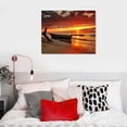 thumbnail image 4 of QZHH -Black and Red Ocean Wall Art Beach Pictures Sea Sunset Wall Art Sunrise canvas prints poster painting Framed wall decor Bedroom Living Room Decor Bathroom, 4 of 4