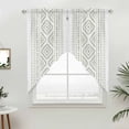 thumbnail image 5 of Boho Sage Green Geometric Kitchen Window Curtains, Swag Curtains Valance for Bedroom Living Room Bathroom, Vintage Southwestern Stripes Rod Pocket Window Curtain Block Drapes 2 Panels 36"x63", 5 of 9