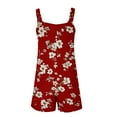 thumbnail image 3 of Hvot&aat Women's Summer Casual Loose Rompers Holiday Boho Floral Printing Shorts Fit Adjustable Strap Shorts with Pockets, 3 of 4