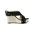 thumbnail image 3 of BLISSFUL STEP Women's Linen Platform Slide Wedge Open Toe Sandals, 3 of 6