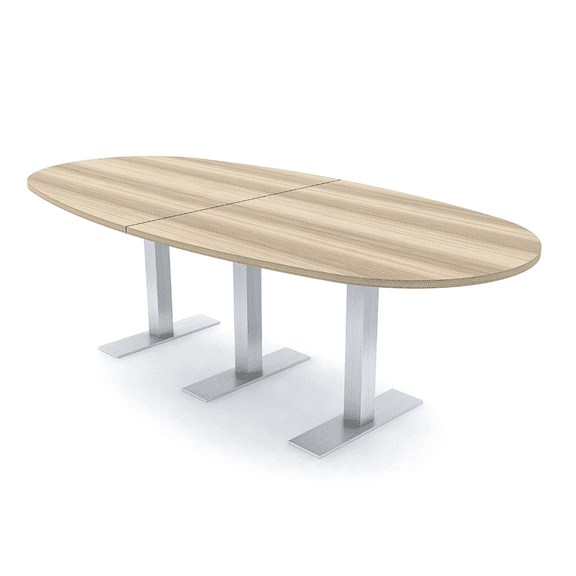 8 Person Oval Conference Table Metal T Bases Harmony Series w/Electric