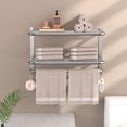 thumbnail image 6 of 3-Tier Towel Racks for Bathroom with Towel Bars Multilayer Hotel Bath Towel Shelf Stainless Steel Wall-Mounted Brushed Finish Holder with Towel Shelves 23 Inches, 6 of 6
