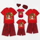 thumbnail image 1 of Pijamas familiares navideños a juego Navidad en julio Conjuntos de pijamas cortos rojos y negros de muñeco de nieve, 1 of 3